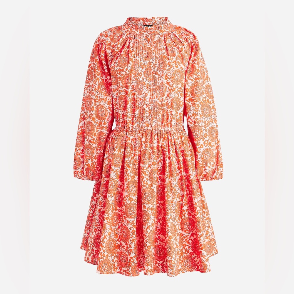J.Crew Tall ruffle-collar mini dress in cotton poplin floral bouquet BP870 - Picture 2 of 12